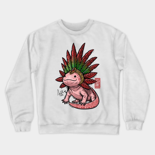 Aztec Axolotl Crewneck Sweatshirt by Psydrian